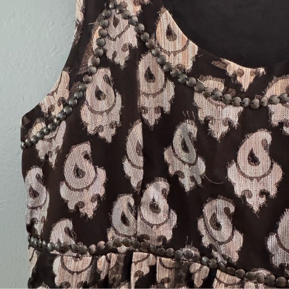 Free People Dress Black Rose Gold Bronze Beads Sleeveless Size 10 - Picture 2 of 7